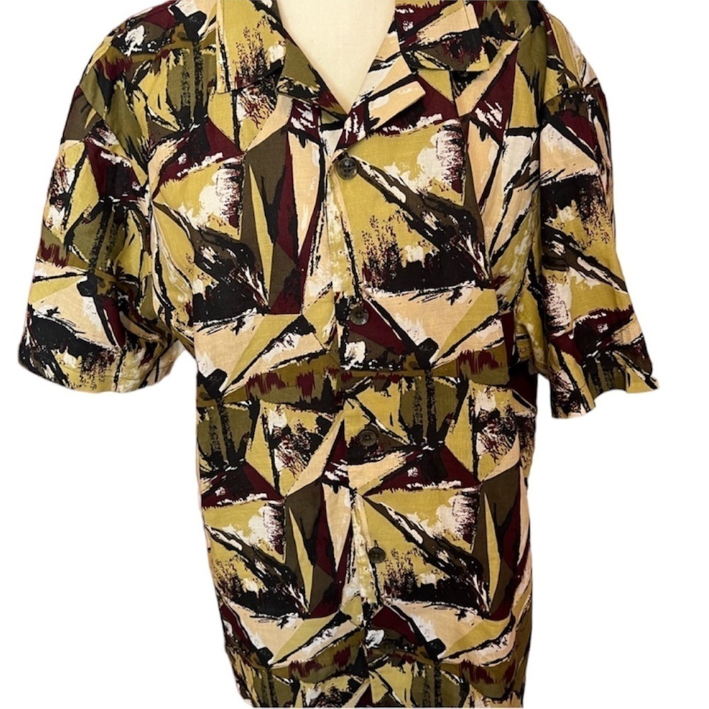 NWOT Stacy Adams Linen Cotton Blend Button Shirt L